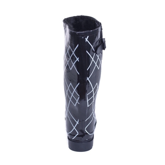 Women Rain Boots /w Faux Fur Lining, Rubber Rainboots, Black, NEW - Picture 2 of 3